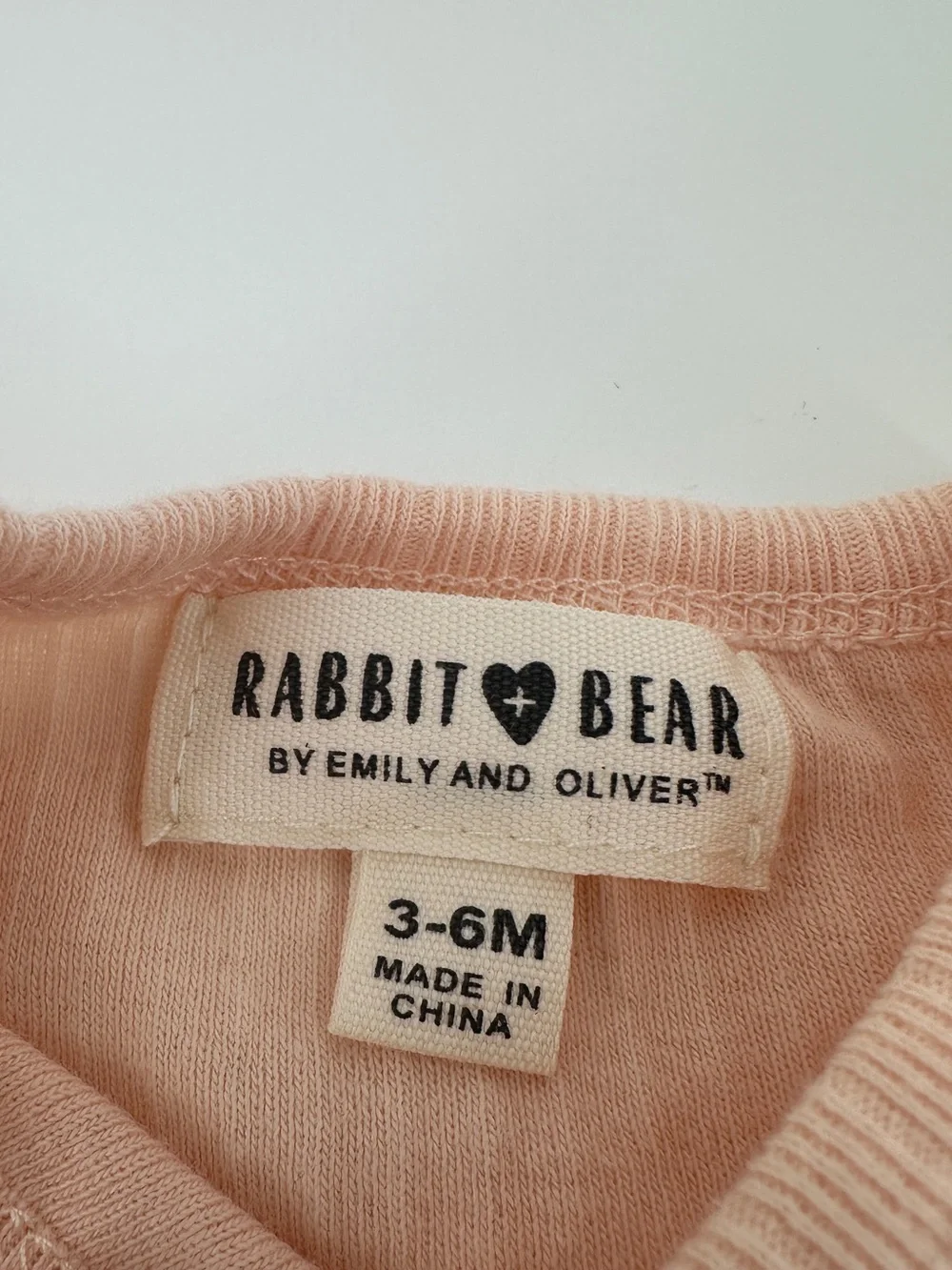 Rabbit+Bear Organic Cotton Bodysuit Neutral 0 3-6 Months Under Garment 1 pc